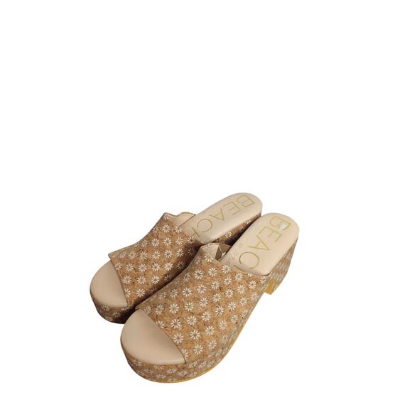 Beach By Matisse Tammy Floral Cork Wedge Sandals 7M - Picture 1 of 8